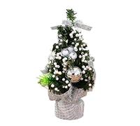 Christmas Decorations, Christmas Desktop Ornament Small Size Decorative Delicate Reusable Wide Application Decorate Artificial Colorful Festive Mini Christmas Tree for Shopping Mall Xmas Gifts, Silver