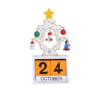 Christmas Decorations Christmas Event Decorations Wooden Christmas Calendar Cartoon Old Man Snowman Calendar Desktop Window Decoration(D, 14X7X3.5CM)