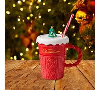 Christmas Decorations Christmas Mug Tree Ceramic Water Cup High Sweater with Lid Straw Ceramic Cup Couple (A, 8X11cm)