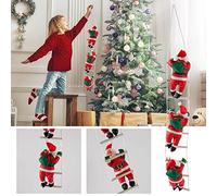 Christmas Decorations Christmas Ornaments Xmas Decor 3 Santa Claus Climbing On Rope Ladder Ornament For Tree Party Home Door Festival Decorations