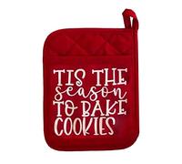 Christmas Decorations Christmas Pot Rack Baking Kit Pot Holder Baking Kit Oven Mitts Ornament Printed Oven Gloves Kitchen Cooking Gift for Teacher Neighbor Coworker Family(E, A)