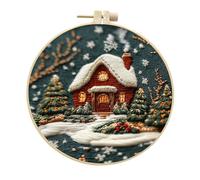 Christmas Decorations Christmas Stit Ch Embroidery Craft Kits, Hand DIY Embroidery Patterns Stamped Kit Adults Kids Beginners Stamped Kit (B, 23x24cm)