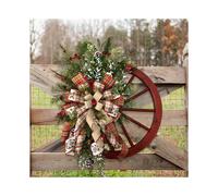 Christmas Decorations - Christmas Wreath for Front Door,Winter Wreath-Farmhouse Wagon Wheel Wreath
