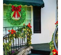 Christmas Decorations Christmas Wreath Metal Wreath LED Warm Light Large Bow Decorations Decor for Holiday Party Home Kitchen Party Xmas Decor Wedding Festival Xmas Ornament