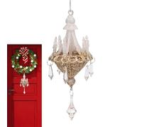 Christmas Decorations,Crystal Decoration - Miniature Chandelier Christmas Decoration, Christmas Tree Chandelier Ornament, Elegant Table Top Tree Topper, Delicate Glass Bead Strands