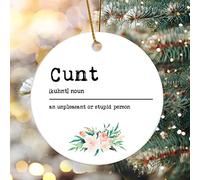Christmas Decorations Cunt Definition Dictionary Word Meaning Christmas Ornaments for Xmas Tree Round Quote Keepsake Porcelain Bauble Stocking Stuffer Souvenir Gift for Parents Kid Children