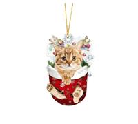 Christmas Decorations Cute Cat Hanging Ornaments for Christmas Tree, Funny Xmas Pendant Christmas Ornaments, Novelty Funny Cat Pendant, Hanging Pendant Decorations for Home Xmas Party