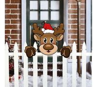 Christmas Decorations, Cute Christmas Fence Decoration, Yard Outdoor Atmosphere Decoration, The Santa Clause, Reindeer and Snowman Decoration for Outdoor Christmas Decorations(ZKB077)