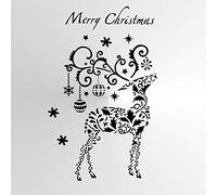 Christmas Decorations Deer Cards DIY Size A5 A4 A3 Reusable Stencil / Snow9 (Mylar Reusable Stencil, A5 Size - 148 x 210 mm, 5.8 x 8.3 in)