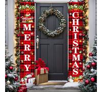 Christmas Decorations Door Banner, Xmas Door Decoration For Indoors Outdoors, Merry Christmas Banner for Home Wall Porch Front Door Party Decor