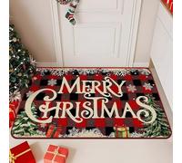 Christmas Decorations Door Mat Indoor and Outdoor Gifts and Trees Welcome Mat for Home Decoration Non Slip Backing Front Door Porch and Home Bathroom Merry Xmas and Happy New Years Doormat 40x60cm