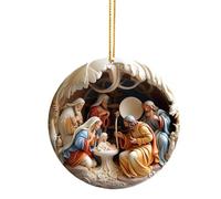 Christmas Decorations Easter Acrylic Jesus Resurrected Tree Ornaments Novelty Bauble for Xmas Crafting Supplies Personalised Hanging Classroom Window Living Car Pendant