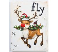 Christmas Decorations Fawn Diamond Painting, Diamond Art Kits Adults, Gem Crystal Art Canvas Crafts for Adult, DIY Round Full Drill for Winter Room Decor Or Christmas Gifts 20x30cm u-388