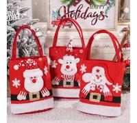 Christmas Decorations for Bedroom Christmas Santa & Snowman Bag Children's Candy Bag Handbag (A, 22X20CM)