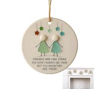Christmas Decorations for Friends | Acrylic Christmas Decorations for Friendship | Handmade Pendants with Heart Carved | for Sisters Women Birthday Female Family