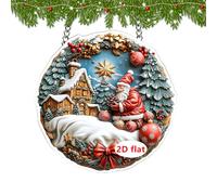 Christmas Decorations for Indoor, Country Style Christmas Hanging Decorations, 2D Acrylic Santa Pendants for Indoor Outdoor Bathroom Garden Porch Dining Room Kitchen