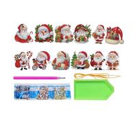 Christmas Decorations for Painting, Pack of 12 Cute Santa Motifs as