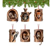 Christmas Decorations for the Christmas Tree, 2D Acrylic Ornaments with Animal Motifs for Winter, Christmas Tree Animal Pendant - For Bedroom, Balconies, Doors, Wall, Garden, Yard, Path