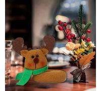 Christmas Decorations for Tree Christmas Small Flannel Wine Glass Hugging Old Man Snowman Decorations (C, 9x8x3cm)