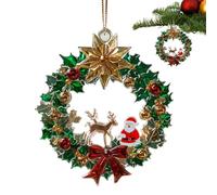 Christmas Decorations For Tree | Two Dimensional Santa Claus And Reindeer Pendant,Small Holidays Decoration,For Living Room Hallway Window Door Shelf Counter Exterior Wall Office Party Garden