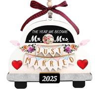Christmas decorations Gifts wedding Mr and Mrs Car Keepsake 2025, First Christmas as Married Couple bride groom Personalized Holiday Decor, Wedding Gift for New Home Xmas Tree Decorations ornaments