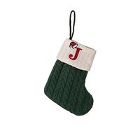 Christmas Decorations: Green Letter Knit Stocking With Embroidered Yarn Detailing Christmas Stocking Bag Our First Baby Together (J, One Size)