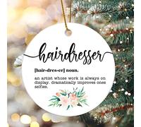 Christmas Decorations Hairdresser Definition Dictionary Word Meaning Christmas Ornaments for Xmas Tree Round Quote Keepsake Porcelain Bauble Stocking Stuffer Souvenir Gift for Parents Kid