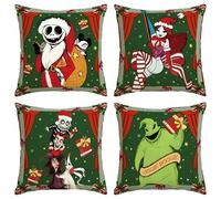 Christmas Decorations Halloween Christmas Nightmare Before Pillow Covers Jack Sally Pillow Cases New Year Winter Xmas Decor Christmas Decorations for Home Party