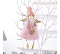 Christmas Decorations, Handmade Crafts Plush Angel Girl Pendant Christmas Tree Hanging Ornaments New Year 2022 Xmas Gift Toy (Color : Pink-Style12)