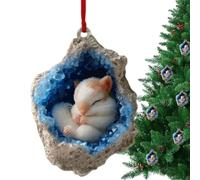 Christmas Decorations | Hanging Animals in Hole 10 cm for Christmas Tree Ornaments | Acrylic Charm Figurine Flat Decor 2D for Friends Couple Family Gathering Party Holiday Favourite Window