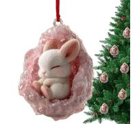Christmas Decorations - Hanging Animals in Hole 10 cm for Christmas Tree Ornaments - Charm Figurine Acrylic Flat Decor 2D for Friends, Couple, Family, Gathering, Party, Holiday, Favourite, Window