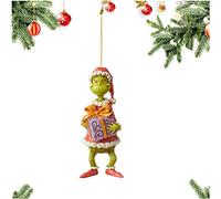 Christmas Decorations, Hanging Ornament Christmas Tree Decorations Pendants, Funny Resin Green Xmas Decor for Home Holiday Party(With Gift 10cm)