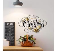 Christmas Decorations Holiday Decor Gold Merry Christmas Household Room Wall Sticker Mural Decor Decal Removable Home Ornaments Christmas Holiday Part