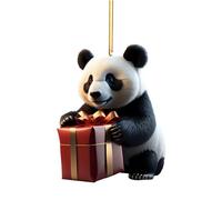 Christmas Decorations Home 2D Christmas Red Panda Pendant Tree Decoration Red Panda Pendant Acrylic Flat Decoration Home Interesting 1 PC(F,One Size)