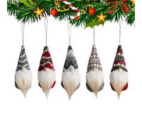 Christmas Decorations in the Shape of Gnomes, 5 Hanging Figurines - Christmas Tree Ornaments for Office, Family, Table, Fireplaces, Home, Doors, Outdoors,