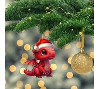 Christmas Decorations Indoor 1PC 2D Cartoon Cute Christmas Acrylic Ornament Tree Decoration Pendant Ornaments Car Holiday Ornament Car Pendant Decoration (F, One Size)