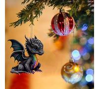 Christmas Decorations Indoor 2D Adorable Flying Baby Acrylic Ornament Christmas Ornament Animal Decoration (E, One Size)