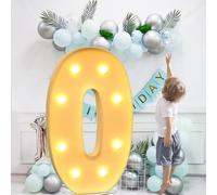 Christmas Decorations Indoor Marquee Light Up Letters, Mosaic Led Numbers Letter Lamp, Warm White Balloon Arch Stand for Wedding Party Home(Letter O,2.3ft)