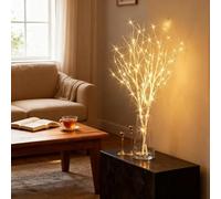 Christmas Decorations Indoor Outdoor, 32 Inch Lighted Willow Branches with 100 Warm White LED Lights, Battery Operated Waterproof Fairy Light Branches for Holiday Home Decor and Patio (Brown)