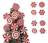 Christmas Decorations Indoor Tree Picks Cute Candy Picks Gingerbread Man Christmas Tree Ornament Ornaments for Home Office Holiday Party Vase Decor (Lollipop8PCS)