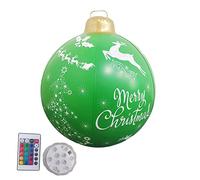 Christmas Decorations Inflatable Balloon Ball with Integrated Battery Remote Control RGB Colour Changing for Festive Atmosphere in the Living Area (Gold, One Size)