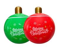Christmas Decorations Inflatable Christmas Baubles 2pcs 18.9x25.6 Inch Giant Christmas Inflatable Ball PVC Christmas Inflatable Balloons for Yard Garden Patio Outdoor Christmas Decorations Red Green