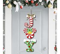 Christmas Decorations Joy Door Sign, Christmas Wreath for Front Door, Creative Wood Joy Welcome Sign Door Decor for Xmas Party Winter Home Holiday
