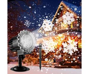 Christmas Decorations,MOSSNDAR HD Christmas Projector Lights Outdoor,LED Xmas Projectors Indoor,Waterproof Outside Snowflake Light,Holiday Projection Lamp for Garden Patio Party New Year Eve 2026 Gift