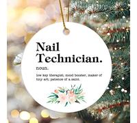 Christmas Decorations Nail Technician Definition Dictionary Word Meaning Christmas Ornaments for Xmas Tree Round Quote Keepsake Porcelain Bauble Stocking Stuffer Souvenir Gift for Parents Kid