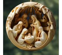 Christmas Decorations Nativity Scene Ornaments for Christmas Tree Nativity Scene Hanging Ornaments The Birth of Jesus Decor for Xmas Party Supplies Home Room Decor (E)
