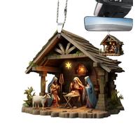 Christmas Decorations Nativity Scene Ornaments, Nativity Scene Hanging Ornaments The Birth of Jesus Decor, NativityStable Holy Birth Jesus Christ, for Christmas Party Supplies Home Room Decor