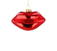 Christmas Decorations, Novelty Bauble, Red Lips Glass Bauble, Mouth Bauble, Xmas Decoration, Christmas Tree Decoration, Novelty Red Lips Bauble, Fun Xmas Ornament, Kiss Bauble
