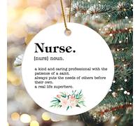 Christmas Decorations Nurse Definition Dictionary Word Meaning Christmas Ornaments for Xmas Tree Round Quote Keepsake Porcelain Bauble Stocking Stuffer Souvenir Gift for Parents Kid Children