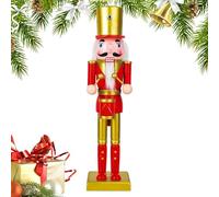 Christmas Decorations Nutcracker Ornaments - Wooden Nutcracker Figures Soldier - Festive Statue Party Supplies for Fireplace Shelf Countertop Tabletop Window Table Cabinet Counter